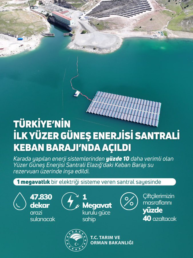 Türkiye'nin İlk Yüzer Güneş Enerjisi Santrali Elazığ'da Faaliyete Geçti