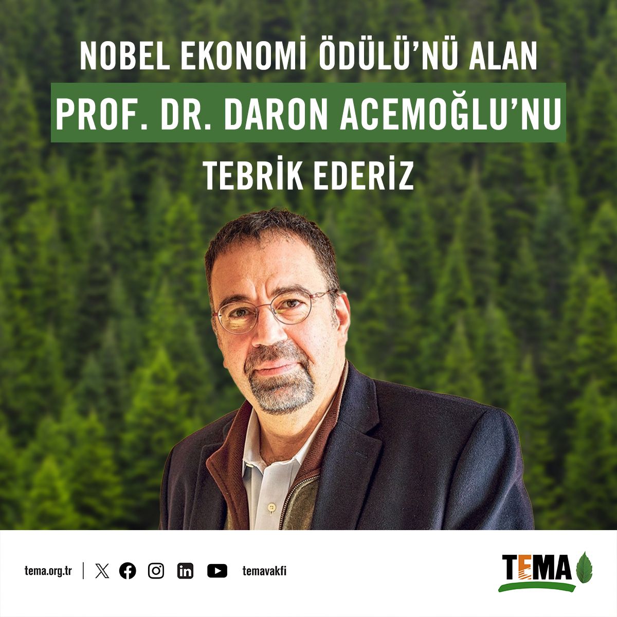 Prof. Dr. Daron Acemoğlu, Nobel Ekonomi Ödülü'ne layık görüldü