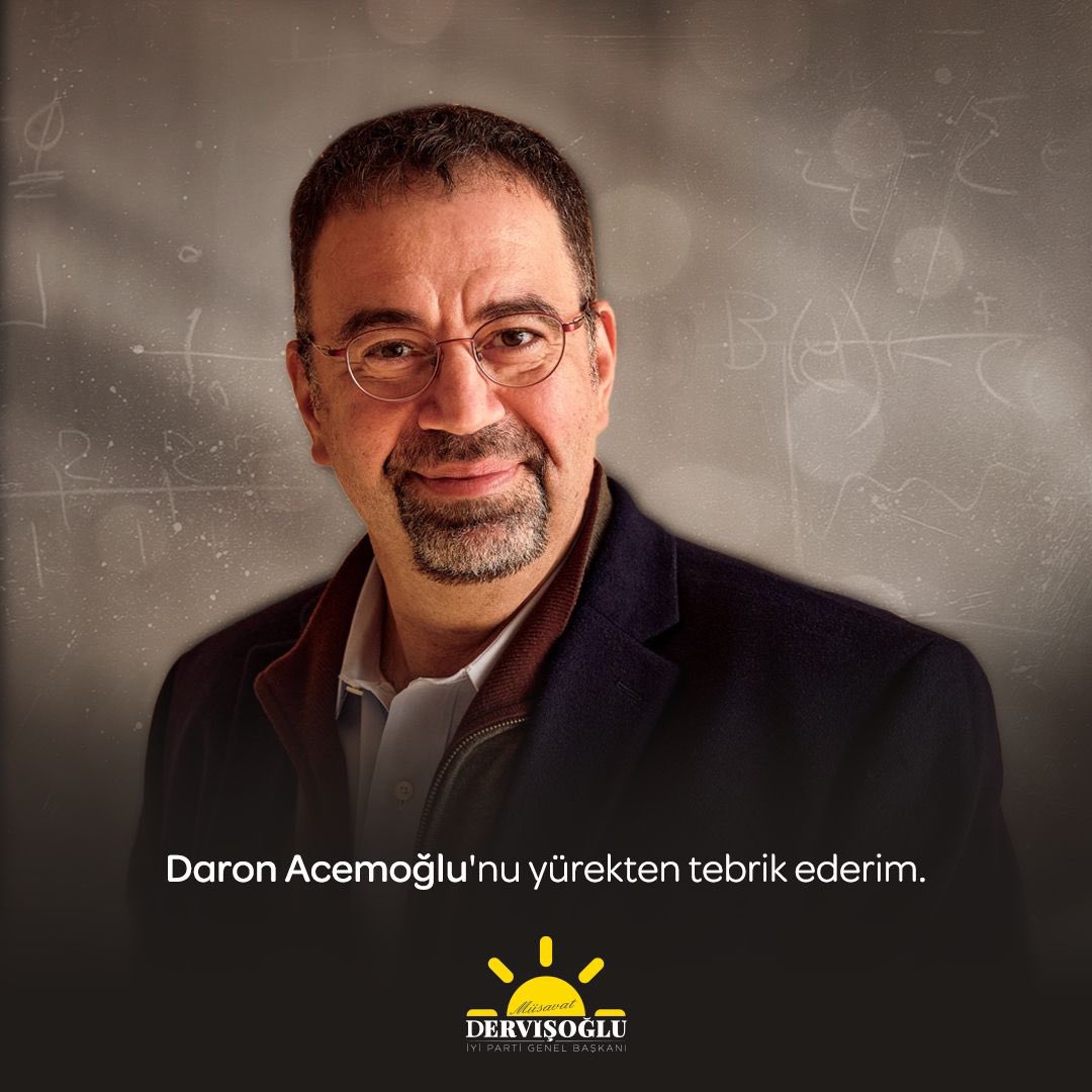 Prof. Dr. Daron Acemoğlu, 2024 Nobel Ekonomi Ödülü'ne Layık Görüldü