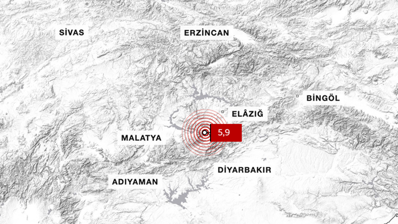 Malatya'da 5,9 Büyüklüğünde Deprem Meydana Geldi