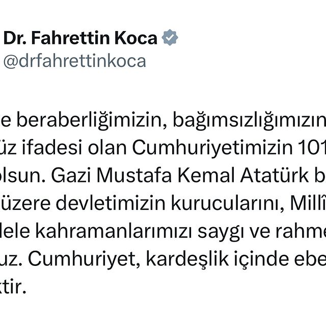 Cumhuriyetimizin 101. Yılı Kutlandı