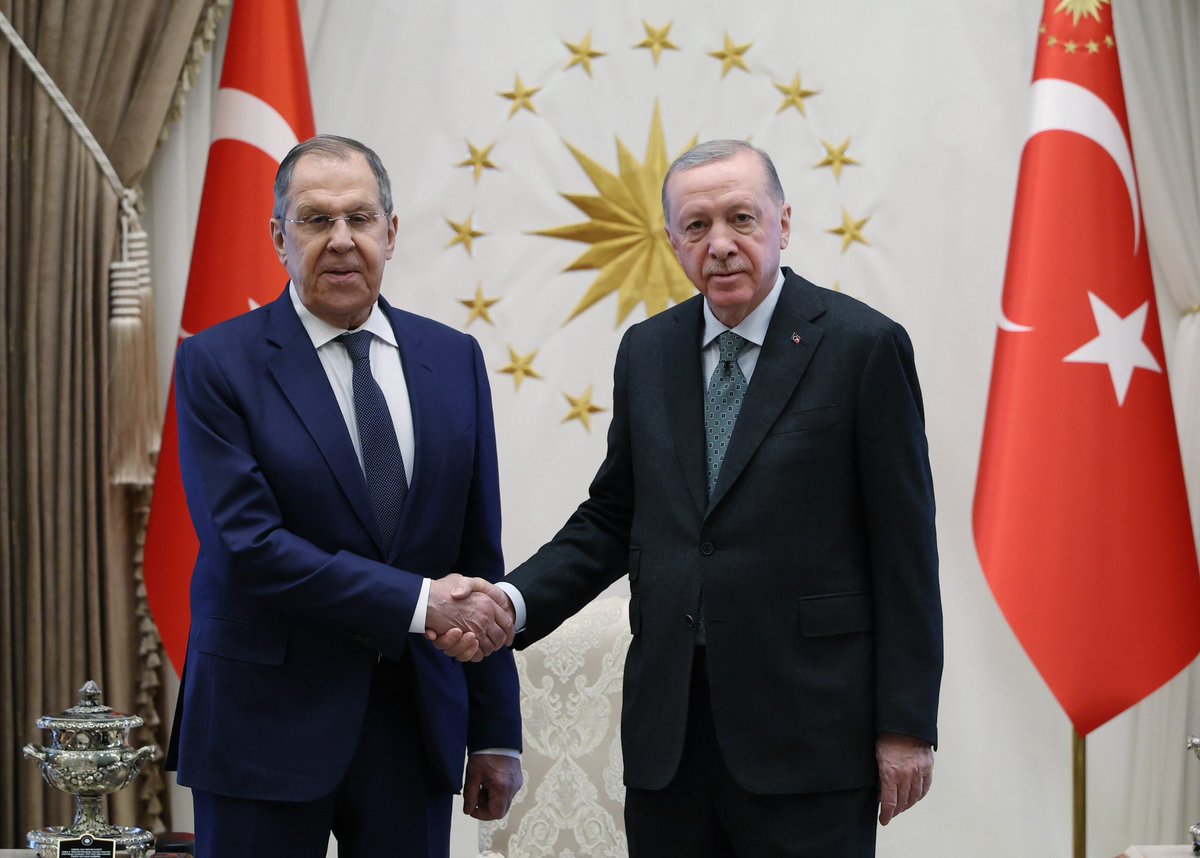 Cumhurbaşkanı Erdoğan, Rusya Dışişleri Bakanı Lavrov'u Kabul Etti