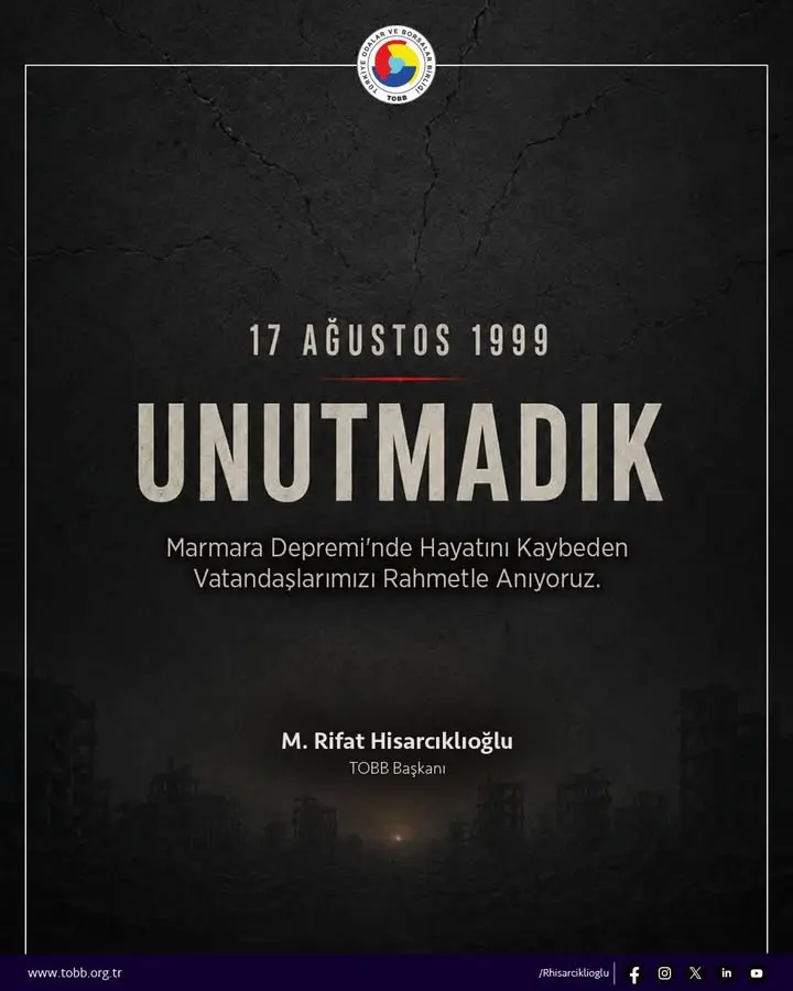 17Ağustos1999 Marmara Depremi'nin üzerinden 27 yıl geçti
