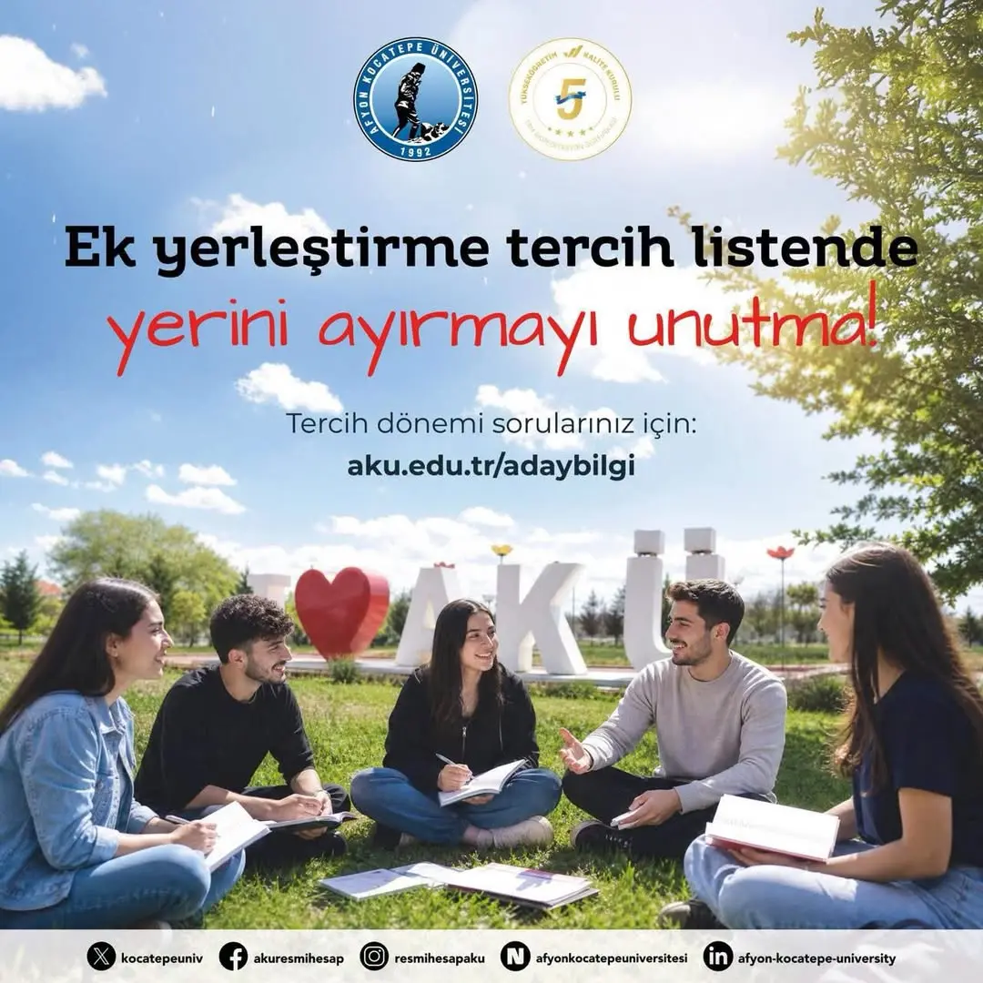 2026-YKS Ek Yerleştirme Tercihleri Başladı! Afyon Kocatepe Üniversitesi'nden Açıklama