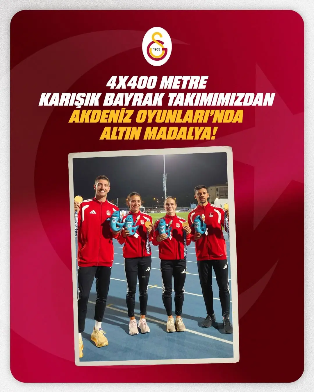 ???????? 4x400 Metre Karışık Bayrak Takımı Akdeniz Oyunları'nda Altın Madalya Kazandı