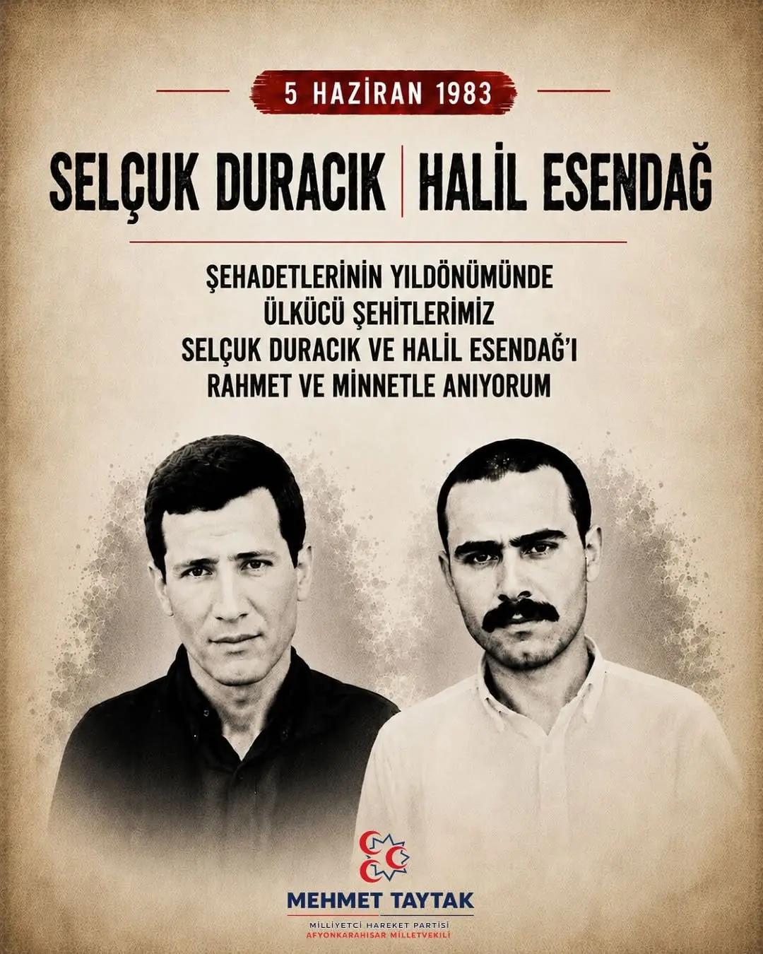 5 Haziran 1983'te Şehit Düşen Ülkücüler Anıldı