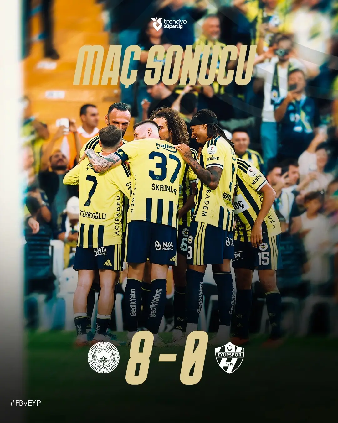 8-0'lık tarihi skorla 3 puanı alıyoruz. ????...