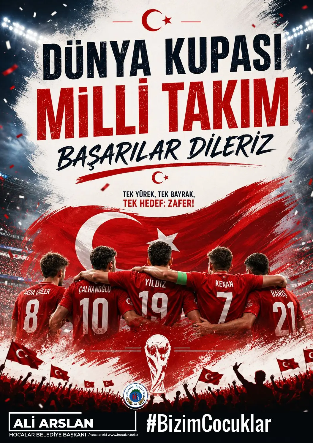 A Millî Futbol Takımı'na Destek Mesajı