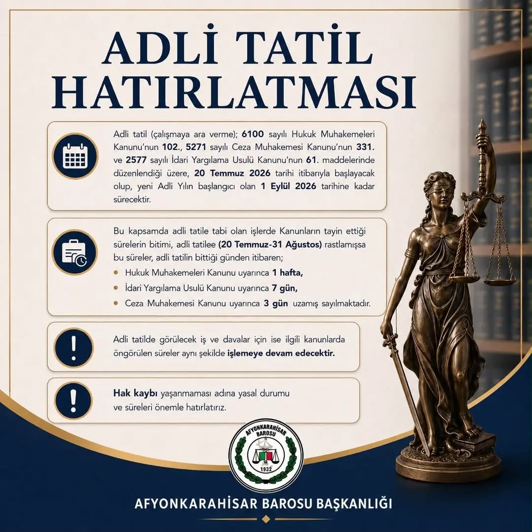 Adli Tatil Süreci ve Hatırlatma