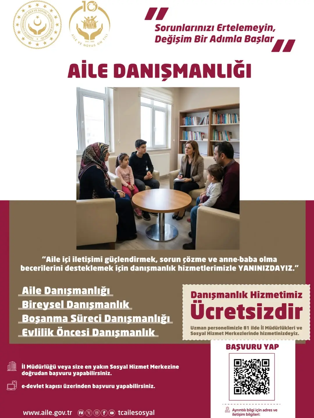 Afyonkarahisar Aile Ve Sosyal Hizmetler İl Müdürlüğü'nden Aile Danışmanlığı Hizmetleri