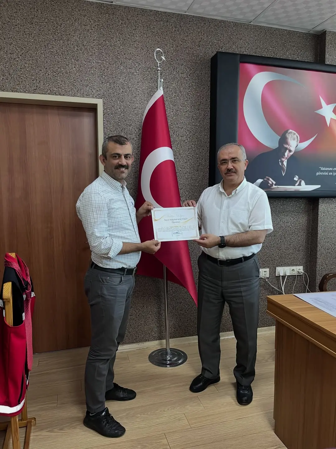 Afyonkarahisar Aile ve Sosyal Hizmetler İl Müdürlüğü'nden Teşekkür Belgesi