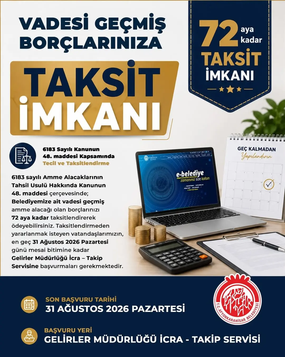 Afyonkarahisar Belediyesi Borç Yapılandırma İmkanı Sağlıyor