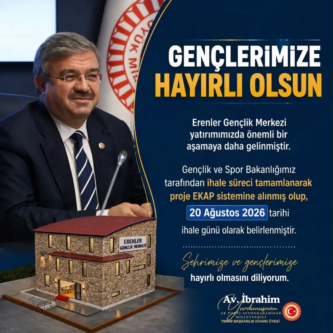 Afyonkarahisar'da Erenler Gençlik Merkezi Projesi İlerliyor