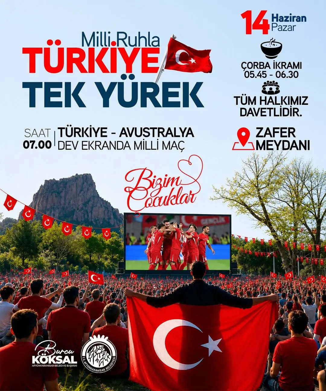 Afyonkarahisar'da Milli Takım Heyecanı! Zafer Meydanı'nda Buluşuyoruz