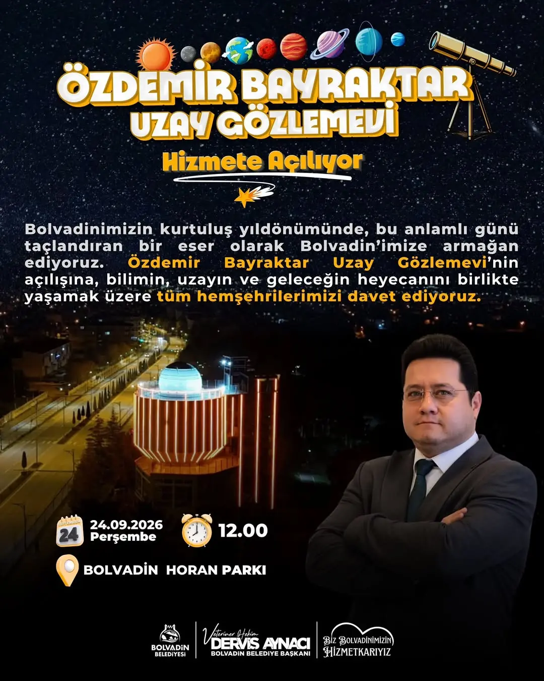 ✨Afyonkarahisar’ımızın en kapsamlı Uzay Gözlemevi ve Sosyal Tesisinin açılışını yapmanın gururunu...