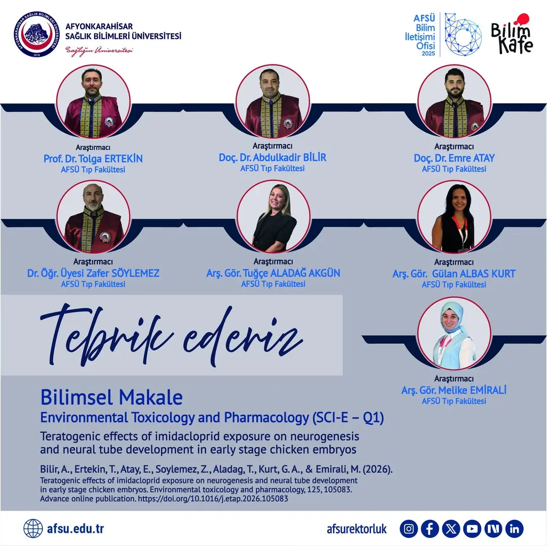Akademik Başarı: AFSÜ Öğretim Üyesinden Yayımlanan Bilimsel Makale