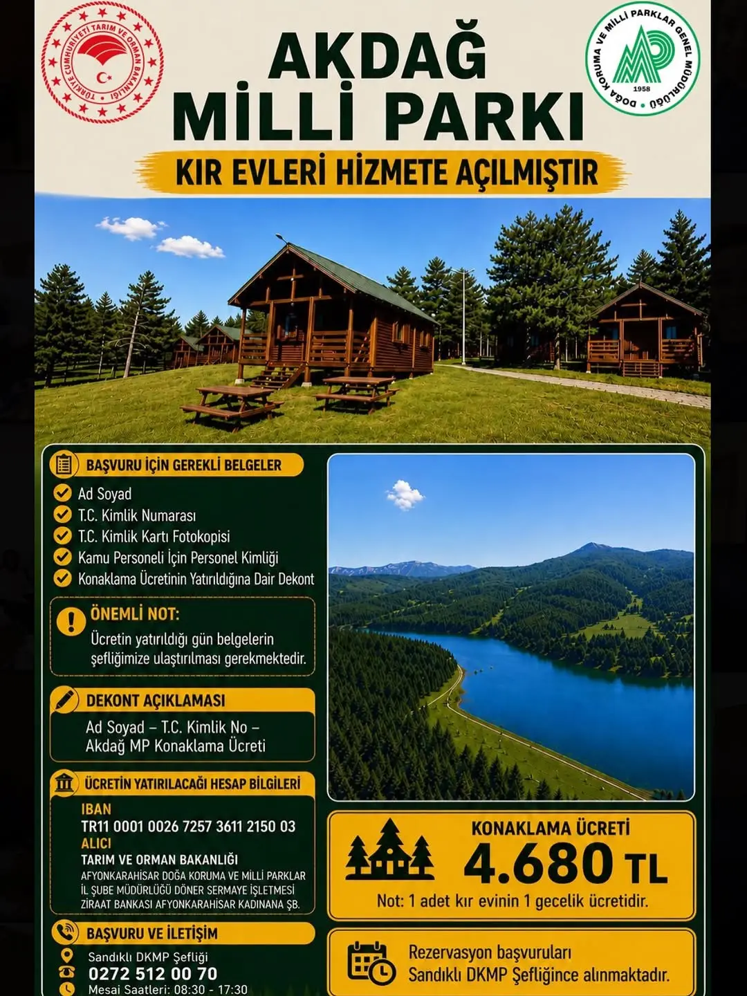 Akdağ Milli Parkı Kır Evi Hizmete Açıldı