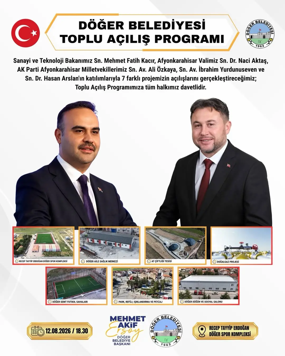 Döğer Belediyesi'nden 7 Projenin Açılış Programı Duyurusu