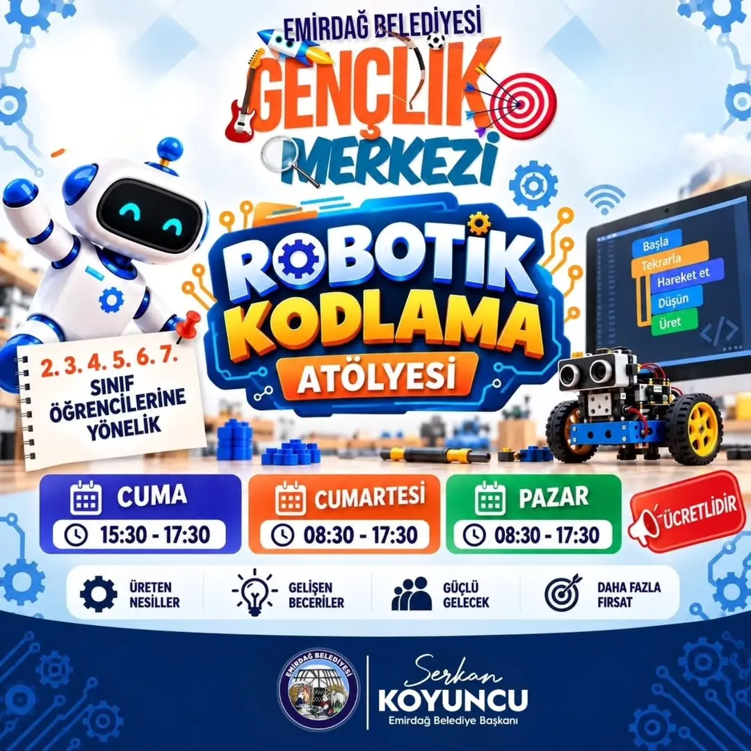 Emirdağ Belediyesi'nden Çocuklara Robotik Kodlama Atölyesi Düzenleniyor