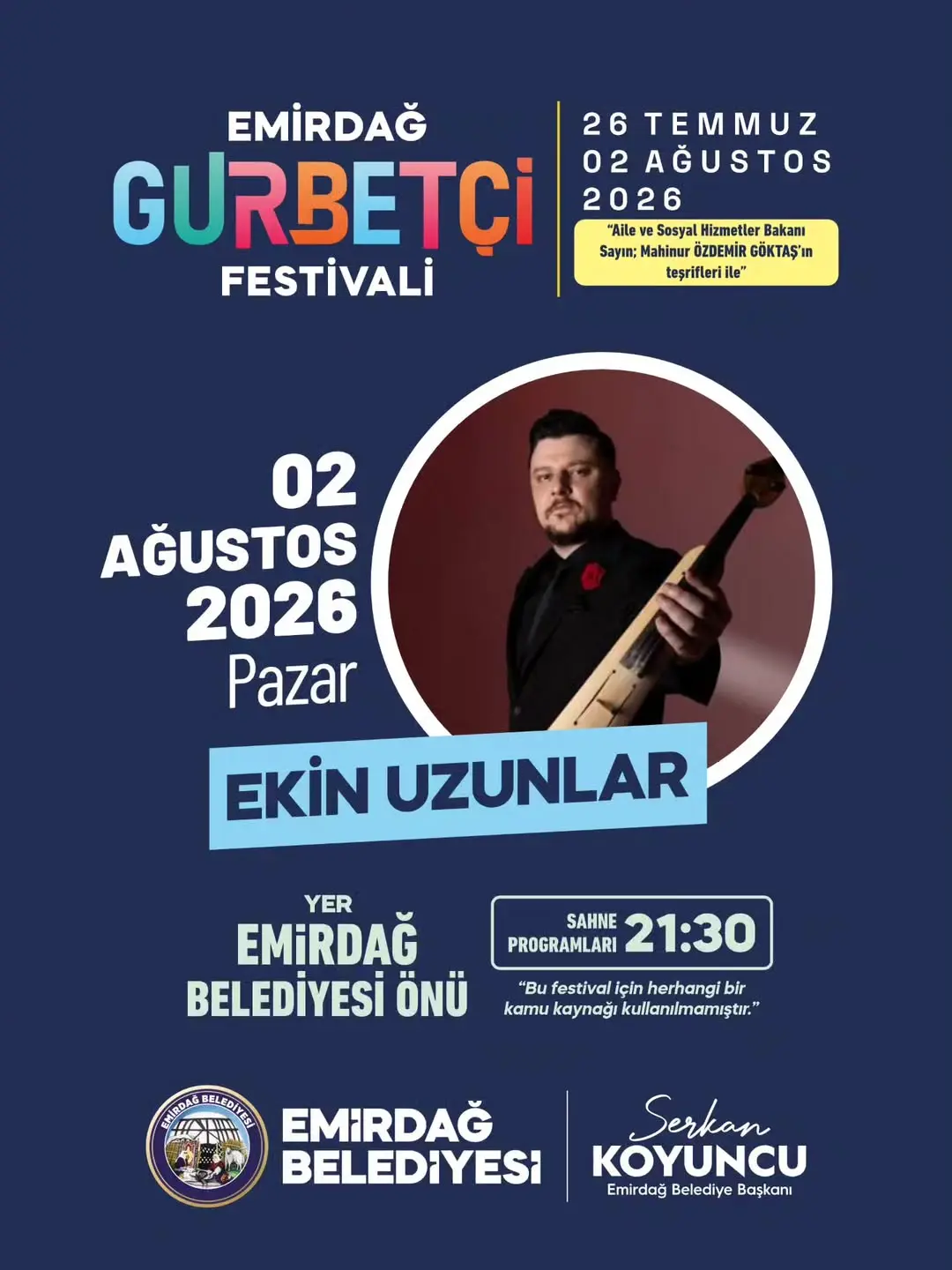Emirdağ Gurbetçi Festivali'nde Ekin Uzunlar Konseri İle Final Coşkusu Yaşanacak!