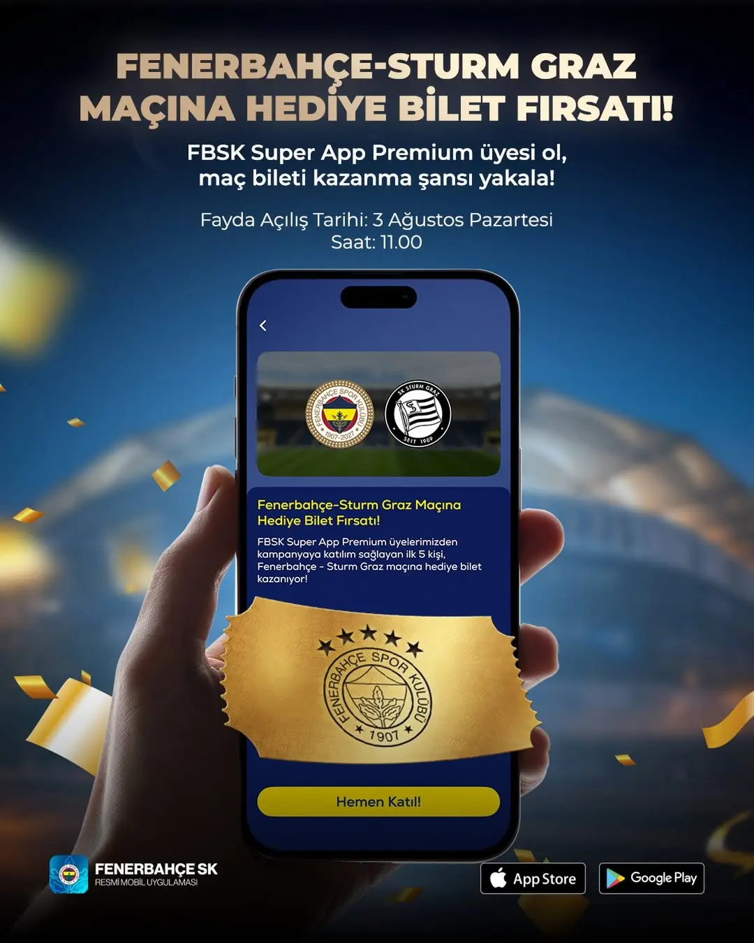Fenerbahçe - Sturm Graz Maçı için Hediye Bilet Fırsatı!