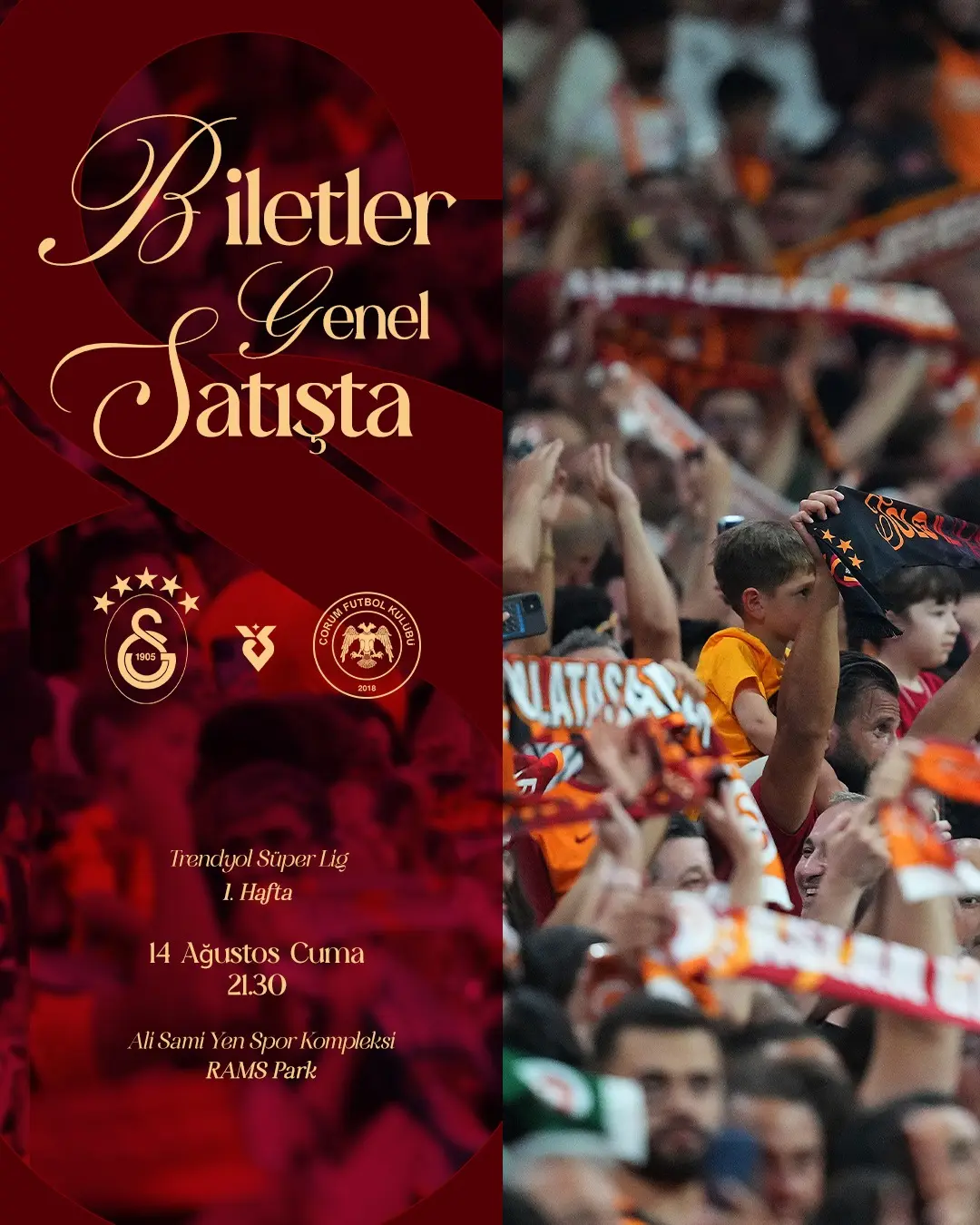 Galatasaray, Cuma Akşamı A. Çorum FK İle Rams Park'ta Karşılaşacak