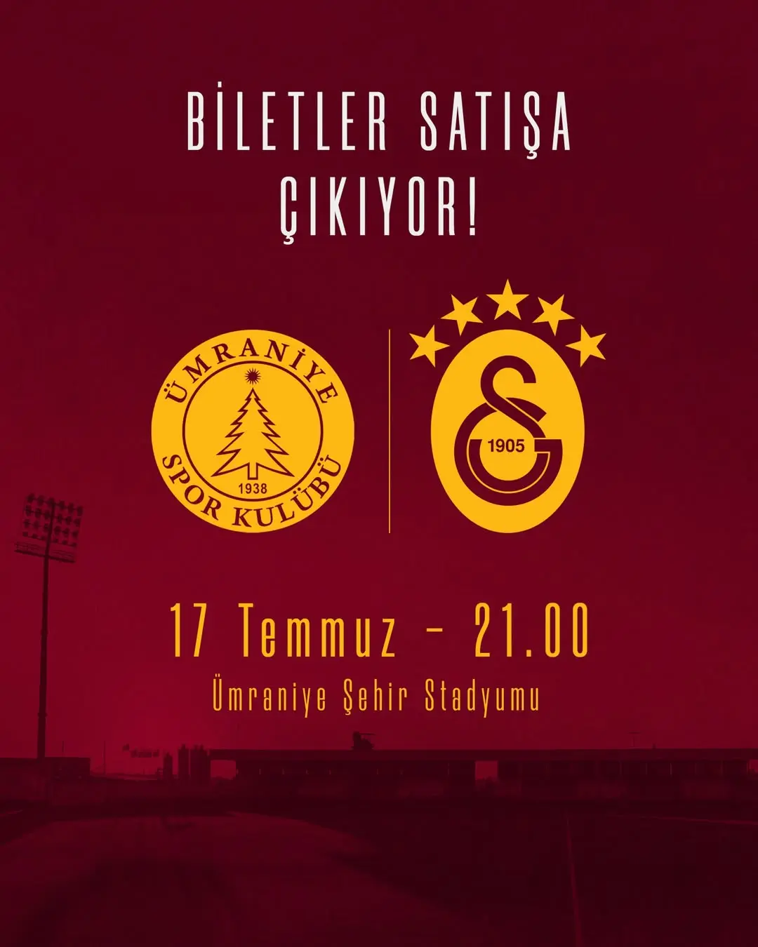 Galatasaray, E. Ümraniyespor ile Hazırlık Maçı Biletlerini Satışa Çıkarıyor