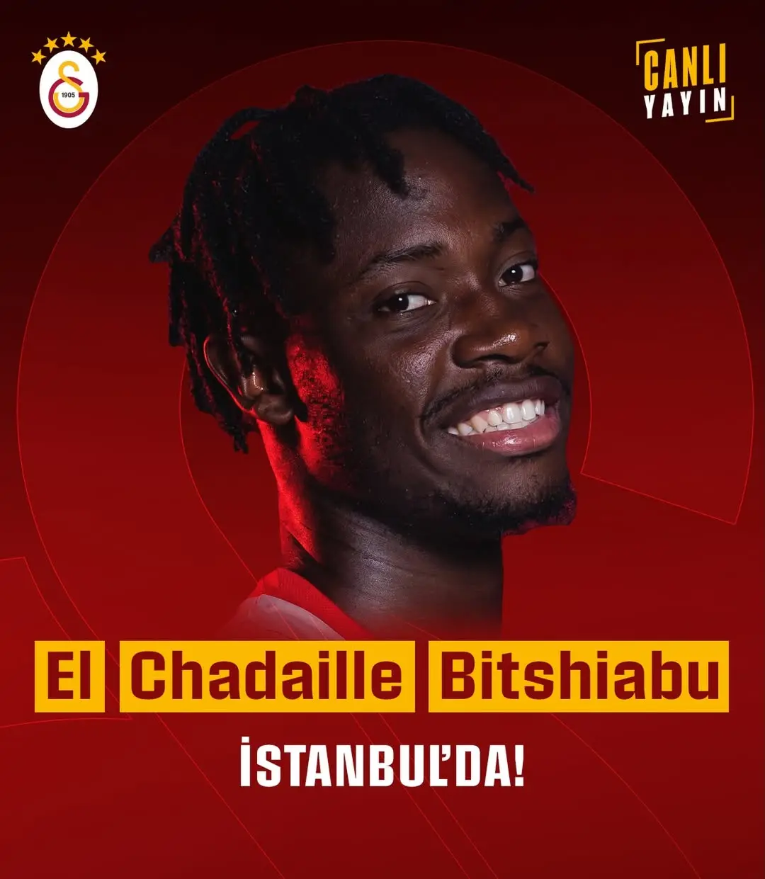 Galatasaray, El Chadaille Bitshiabu'nun İstanbul'daki İlk Görüntülerini Canlı Yayınla Paylaştı