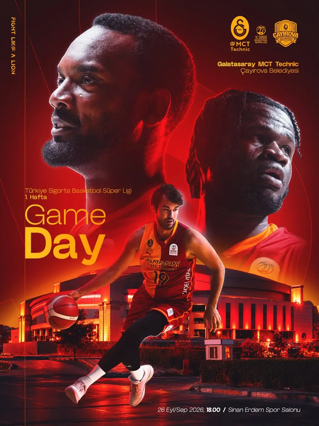 Galatasaray MCT Technic ile Çayırova Belediyesi Maçı Sinan Erdem Spor Salonu'nda