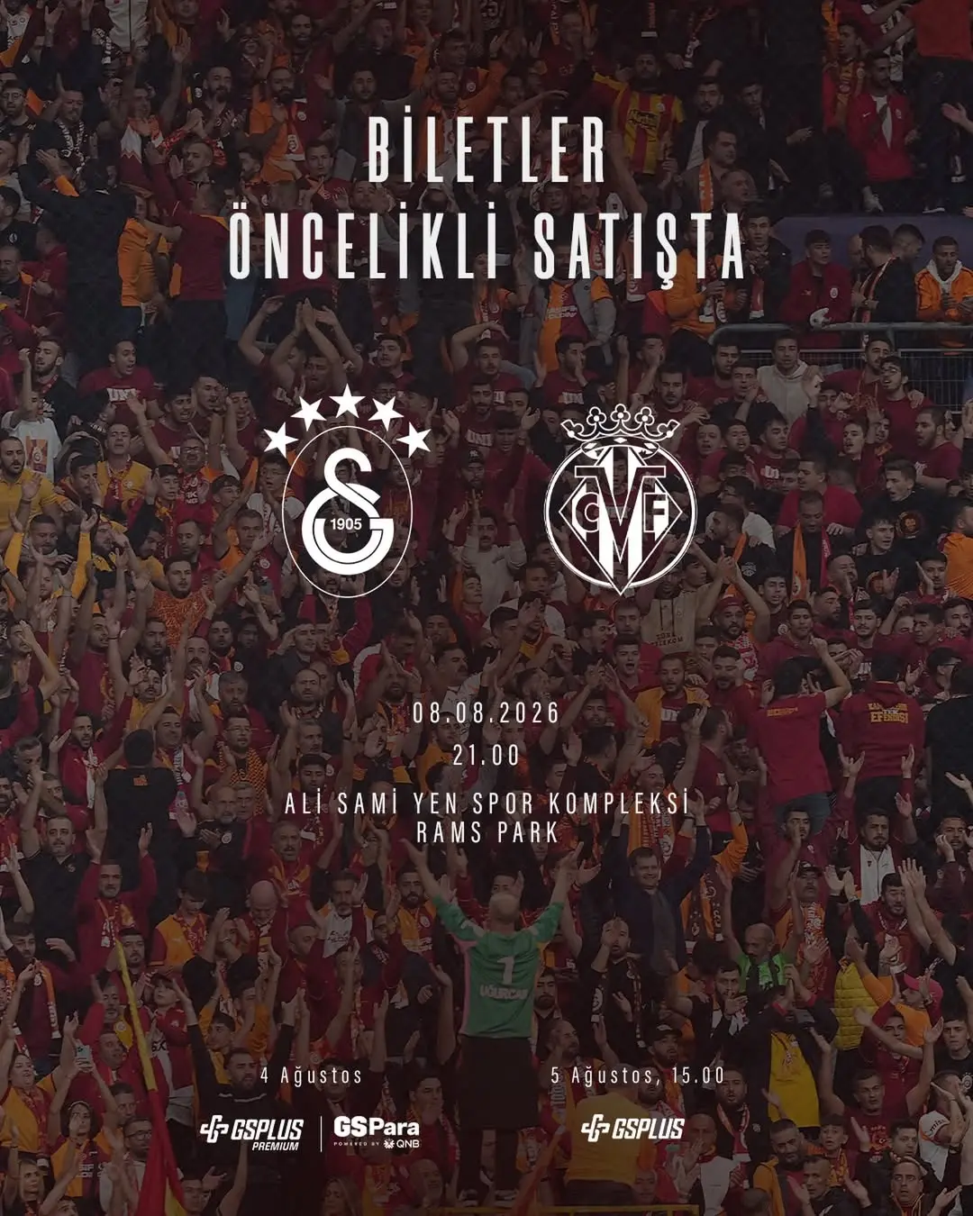 Galatasaray, Villarreal CF Maçı Biletlerini SATIŞA Çıkardı!