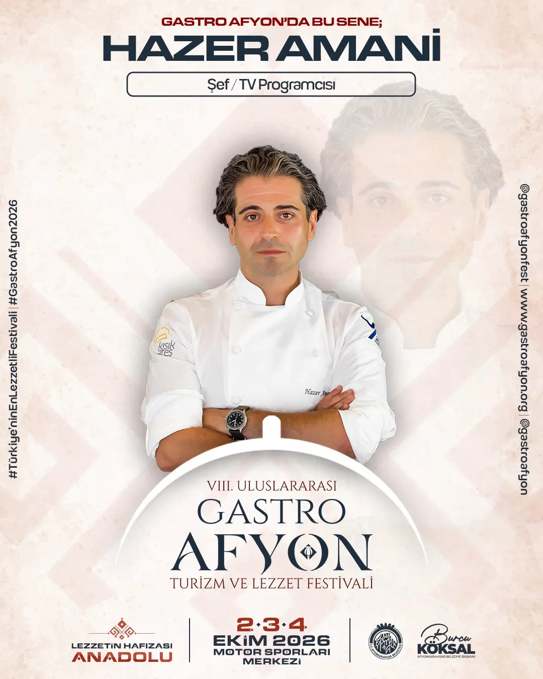 Gastro Afyon Festivali'nde Bu Yıl Şef Hazer Amani Etkinlikte Olacak