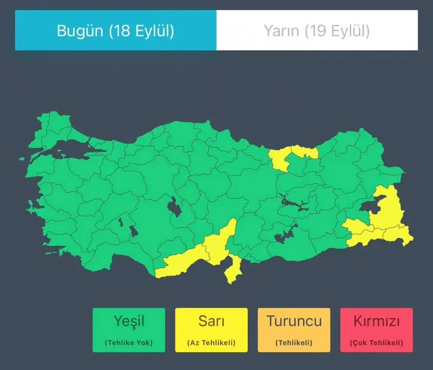 Meteorolojiden Alınan Son Bilgilere Göre Hava Durumu Uyarıları