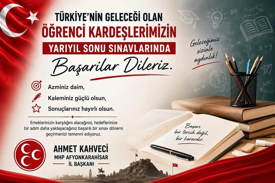 MHP Afyonkarahisar İl Başkanlığı'ndan Öğrencilere Başarı Dileği