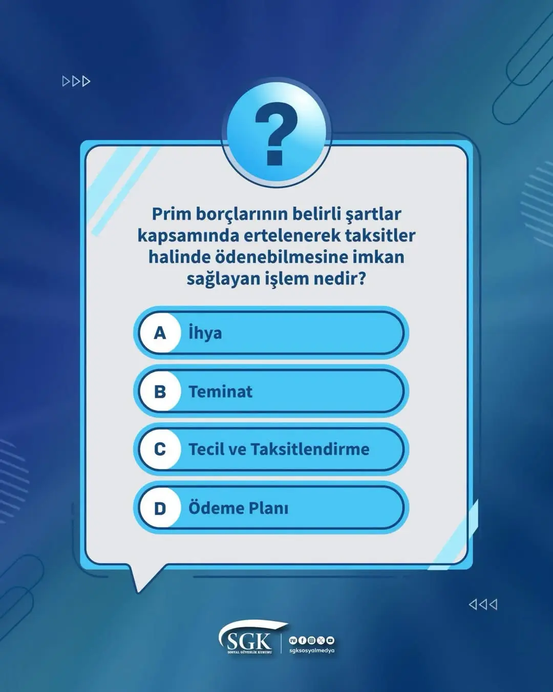 Prim borçlarının belirli şartlar kapsamında ertelenerek taksitler halinde ödenebilmesine imkan sağlayan işlem...