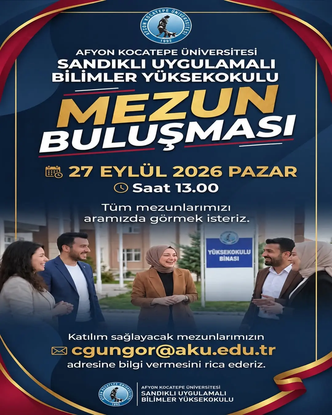 Sandıklı Uygulamalı Bilimler Yüksekokulu Mezun Buluşması Düzenleniyor