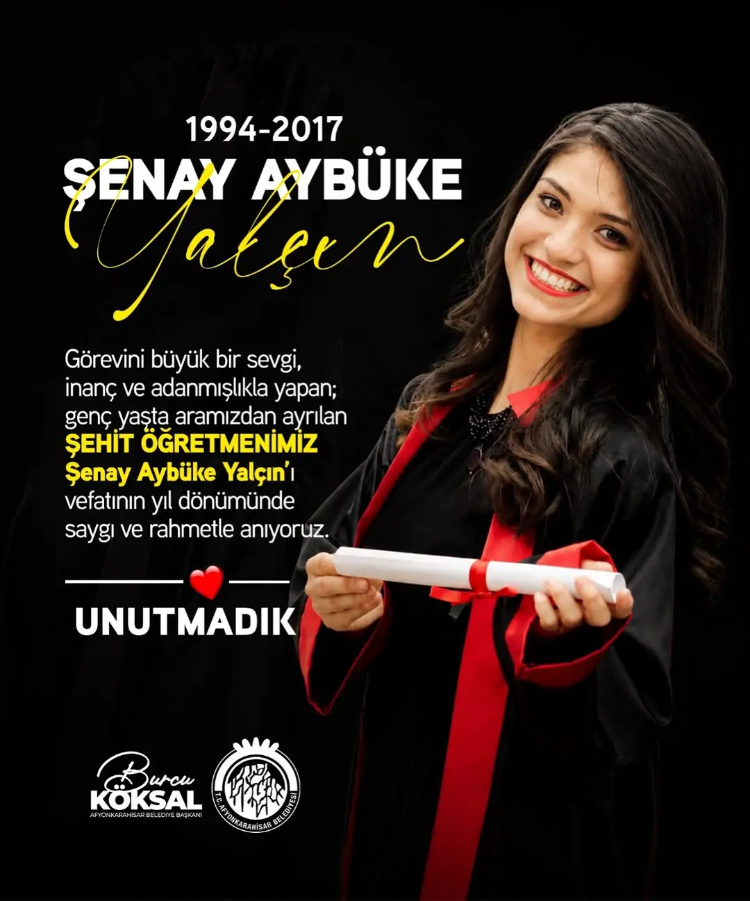 Şehit Öğretmen Şenay Aybüke Yalçın'ı Anıyoruz