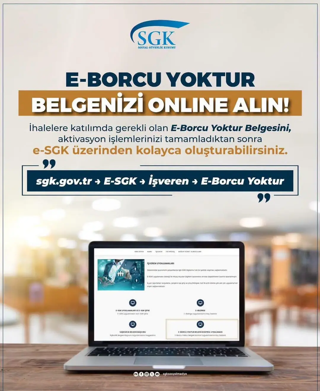 SGK'dan E-Borcu Yoktur Belgesi İle İlgili Dijital Oluşturma İmkanı