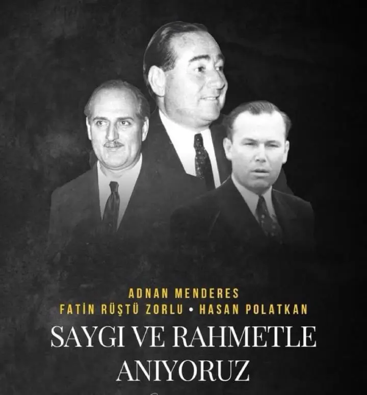 TOBB Başkanı Mustafa Rifat Hisarcıklıoğlu'nun Adnan Menderes, Fatin Rüştü Zorlu ve Hasan Polatkan Paylaşımı