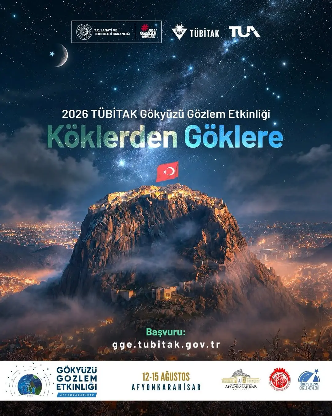 TÜBİTAK Gökyüzü Gözlem Etkinliği Başvuruları Başladı: Afyonkarahisar'da Gerçekleşecek!