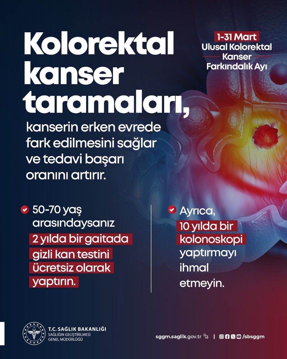 Kolorektal Kanser Taraması Ücretsiz: Sağlık Bakanlığı Uyarıyor