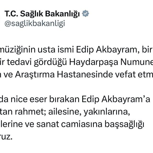 Türk Müziğin Usta Ismi Edip Akbayram Vefat Etti